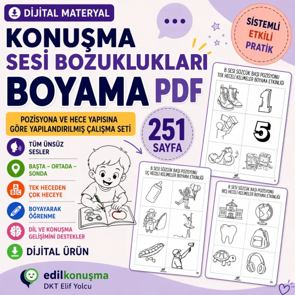 Konuşma Sesi Bozuklukları Boyama PDF