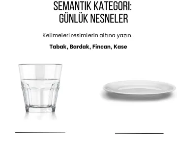 GÜNLÜK NESNELER ( KELİME-RESİM EŞLEŞTİRME)