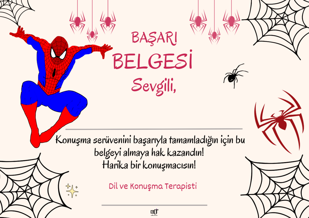 ÖRÜMCEK ADAM BAŞARI BELGESİ