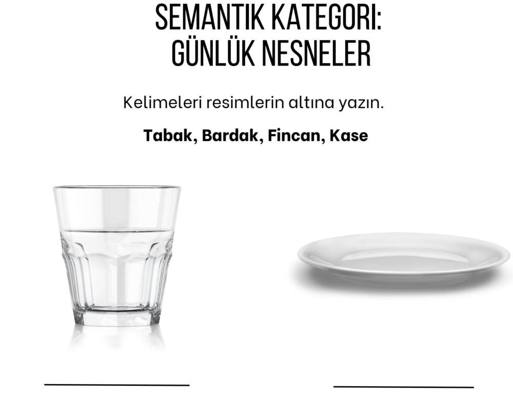 GÜNLÜK NESNELER ( KELİME-RESİM EŞLEŞTİRME)