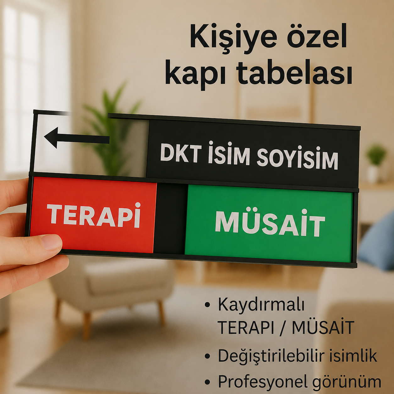DKT Terapi/ Müsait Kapı Tabelası/Levhası